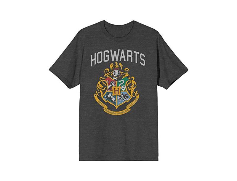 Men's Hogwarts Crest Charcoal Heather T-shirt-Small