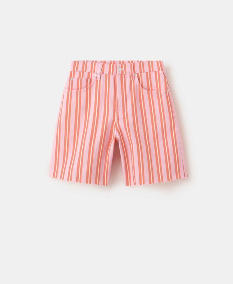 Women's Straight-Fit Striped Bermuda Shorts