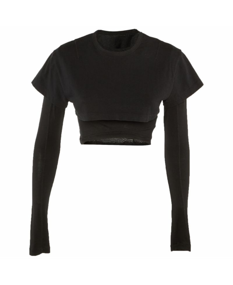 Women's Layered Long-Sleeve Crop Top