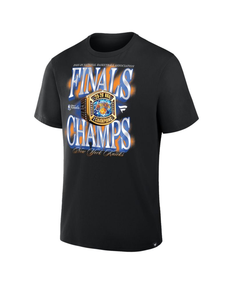 Men's Black New York Knicks 2026 NBA Finals Champions Ring T-Shirt