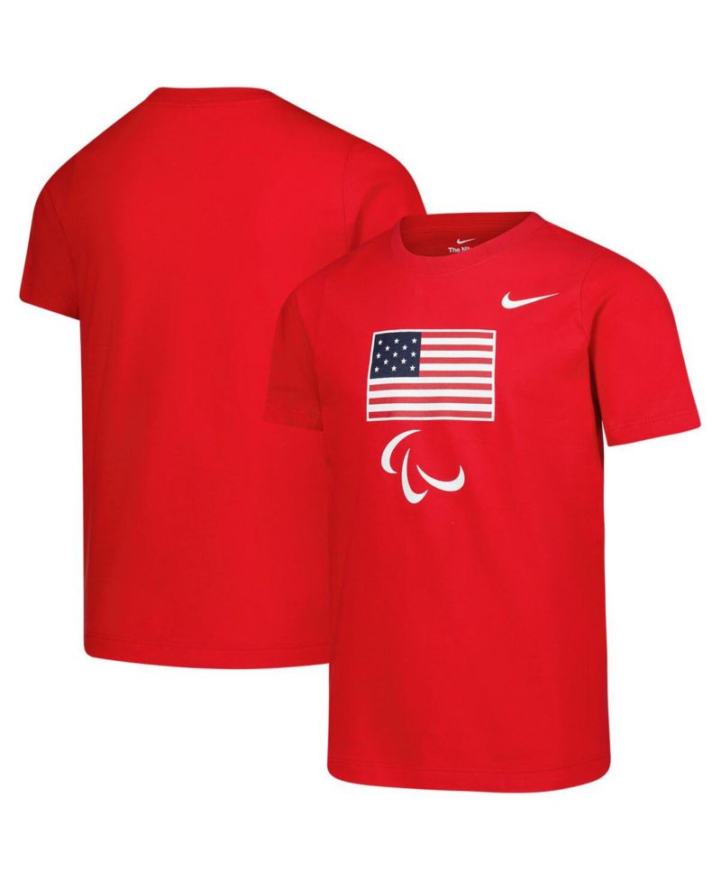 Big Boys and Girls Red U.S. Paralympics Core T-Shirt