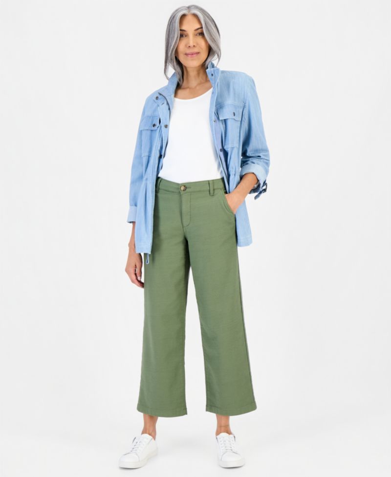Plus High Stretch High-Rise Cropped Wide-Leg Pants