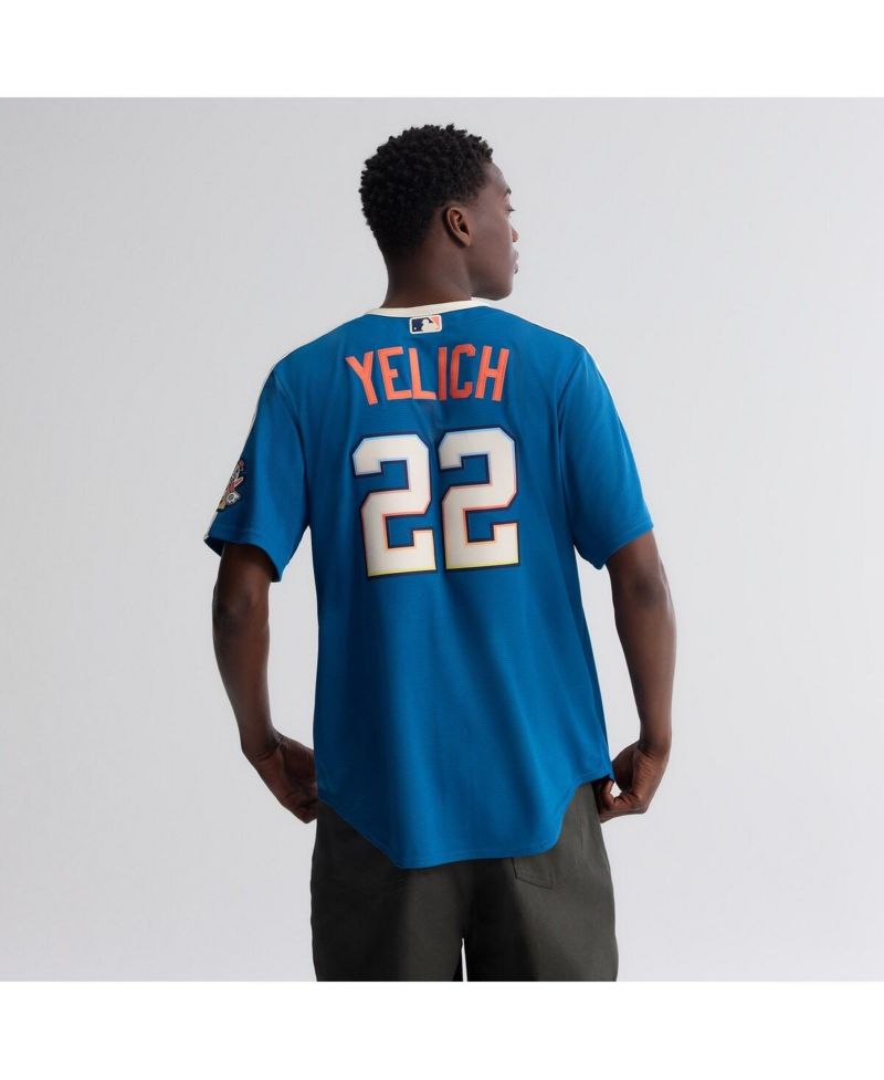 Men's Christian Yelich Mineral Blue Milwaukee Brewers 2026 City Connect Stadium Jersey