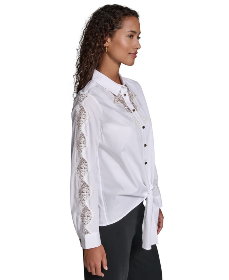 Women's Cotton Poplin Button-Front Blouse