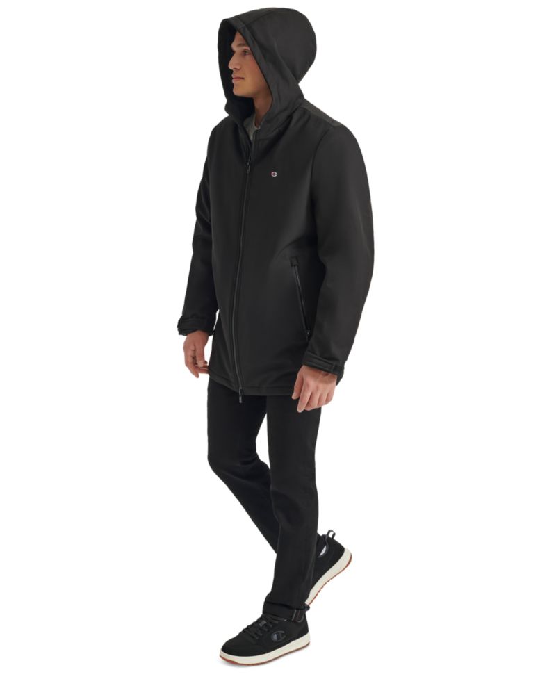Men's Performance Hooded, Faux Sherpa-Lined Peacoat Jacket