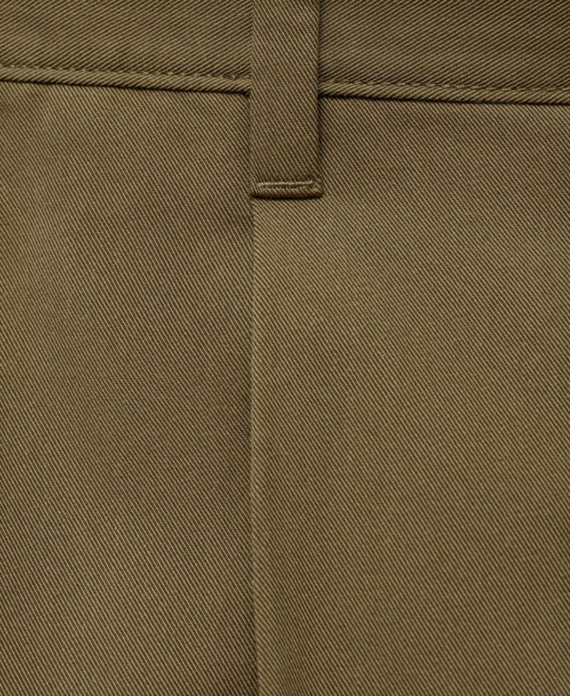 Men's Cotton-Blend Straight-Leg Pleated Pants