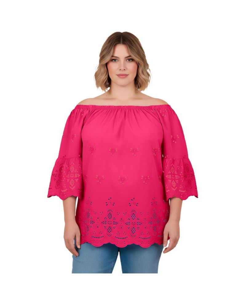 Plus Size Convertible Eyelet Women's Tunic