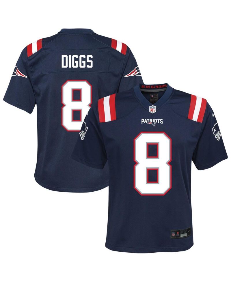 Big Boys and Girls Stefon Diggs Navy New England Patriots Team Game Jersey