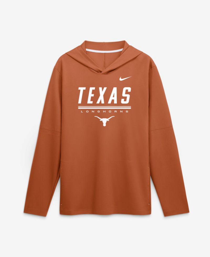Men's Texas Orange Texas Longhorns 2026 Sideline Lightweight Long Sleeve Hooded Dri-FIT T-Shirt