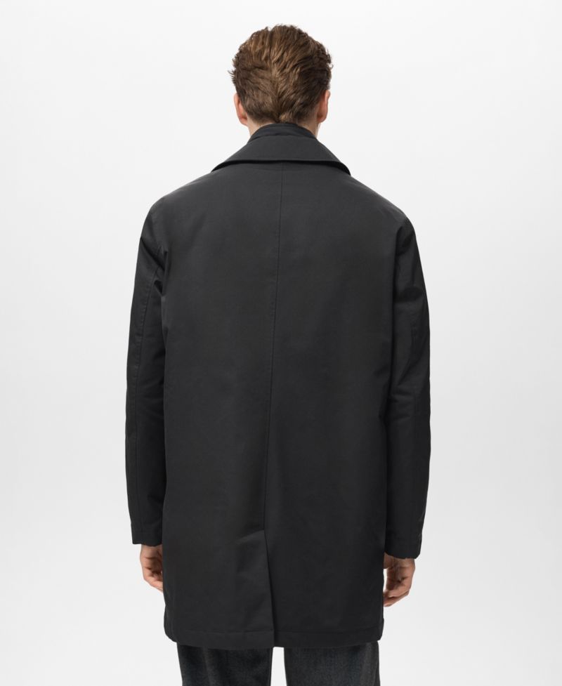 Men's Quilted Water-Repellent Trench Coat