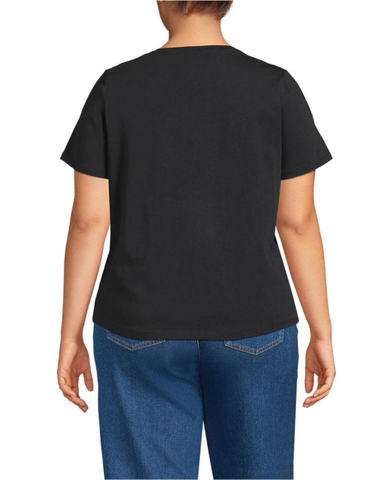 Plus Size Short Sleeve Lightweight Jersey Gathered Shoulder T-Shirt