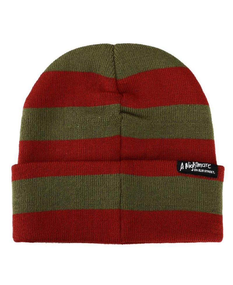 Men's Ready Or Not Here I Come Woven Label Striped Cuffed Beanie