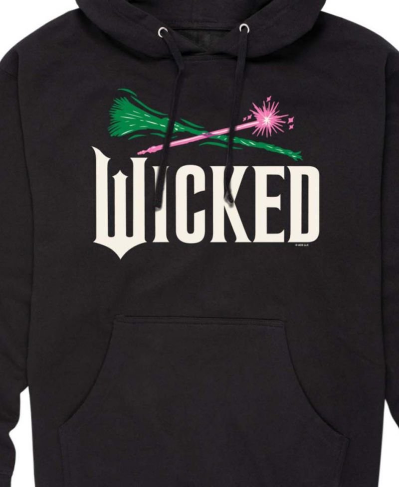 Men's Wicked Part 2 Broom and Wand Logo Long-Sleeve Pull-On Hoodie