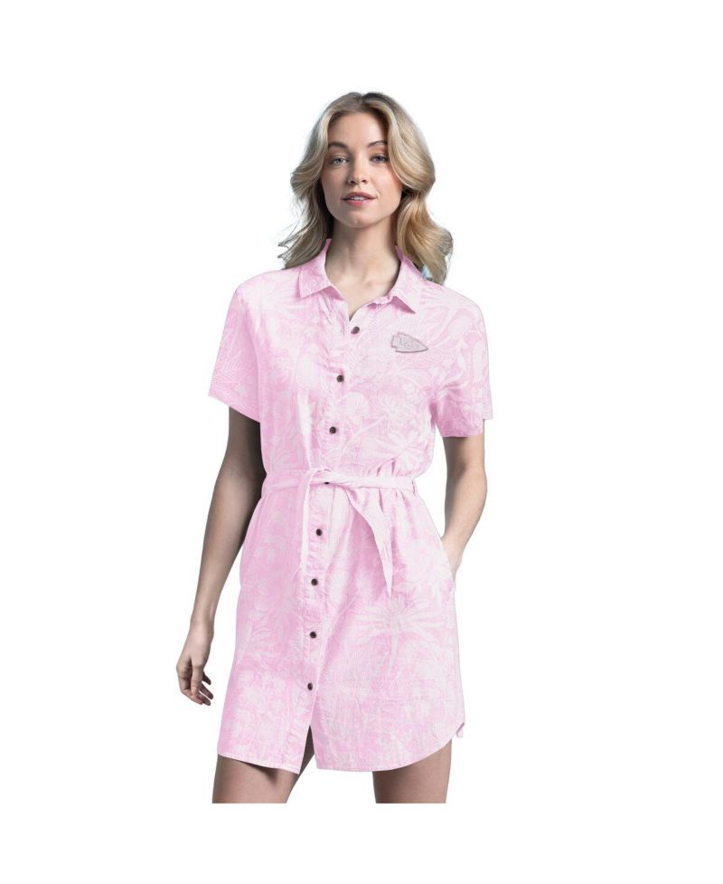 Women's Pink Kansas City Chiefs Palm Linen Dress