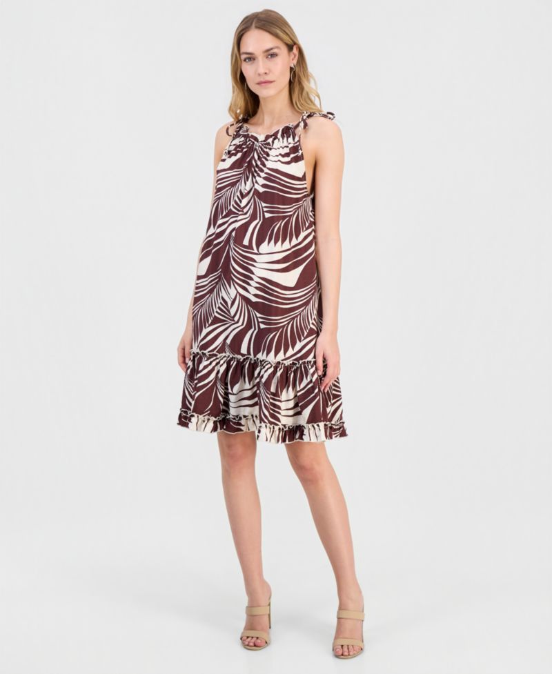 Women's Printed Halter A-Line Dress