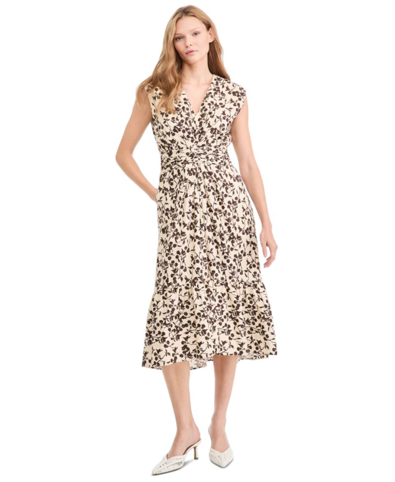 Women's Eloria Floral-Print A-Line Tiered Midi Dress