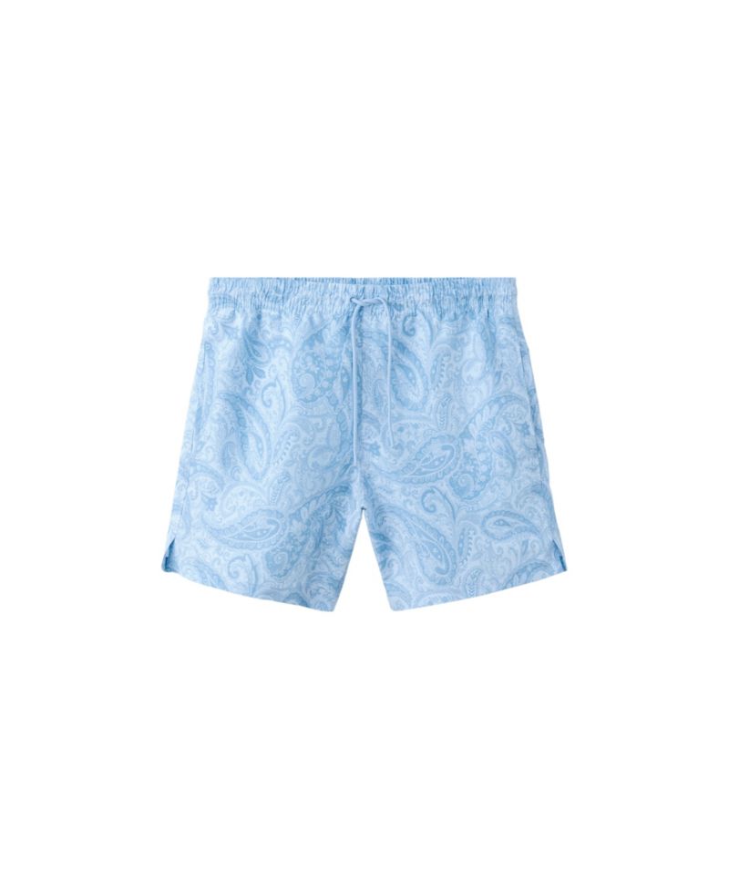 Men's Drawstring Printed Swimsuit