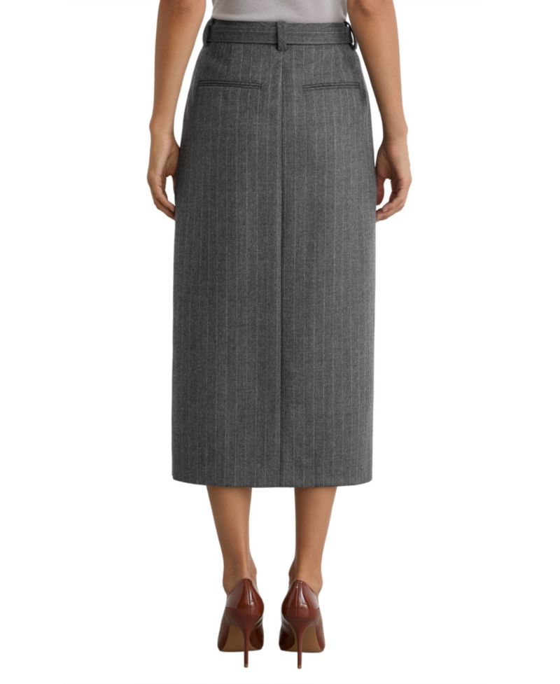 Women's Astrid High-Waisted Pleated Wool Skirt