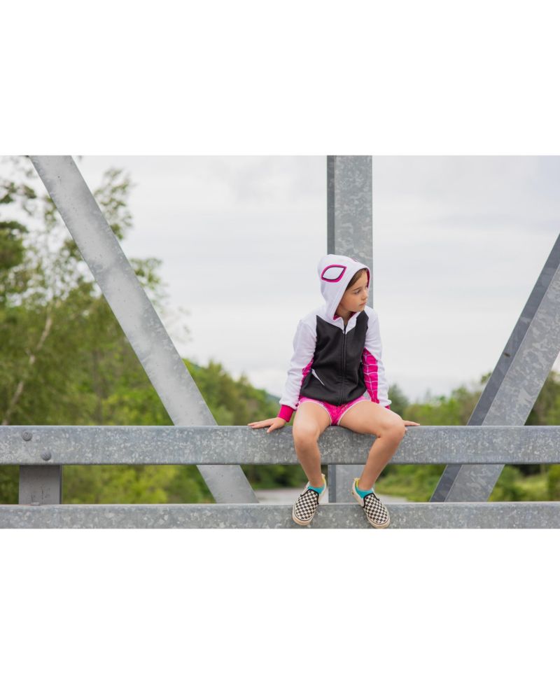 Toddler Girls Spider-Man Spider-Gwen Ghost Spider Fleece Zip Up Hoodie to