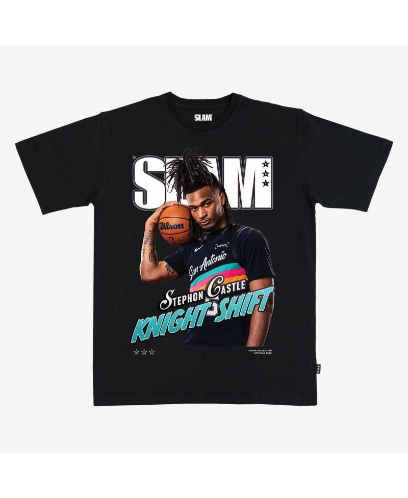 Men's and Women's Stephon Castle Black San Antonio Spurs Cover T-Shirt