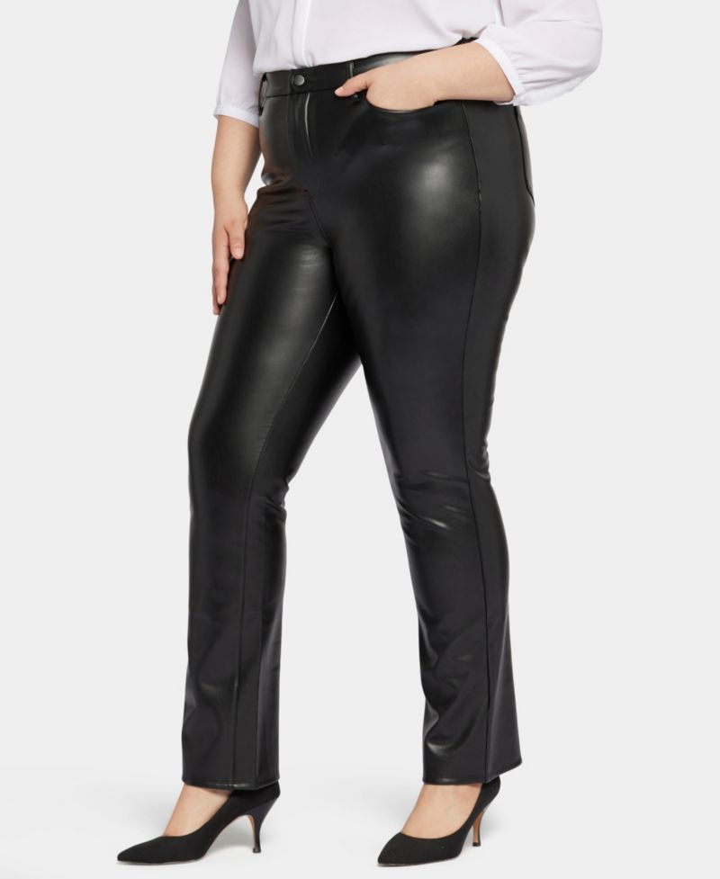 Plus Size Faux Leather Marilyn Straight Pants