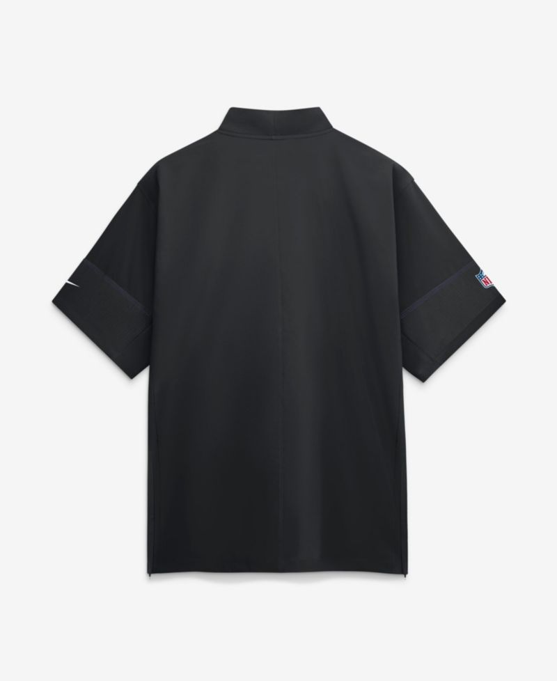 Men's Black Baltimore Ravens Sideline Short Sleeve Quarter-Zip Coaches Jacket