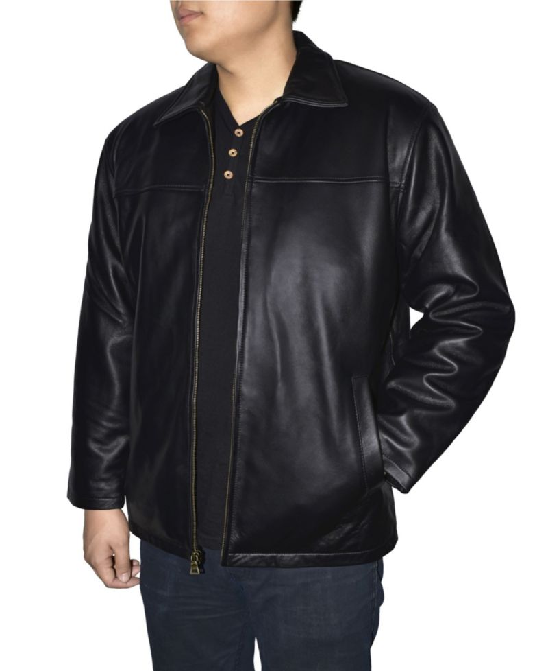 Retro Leather Men's Full Zip Jacket