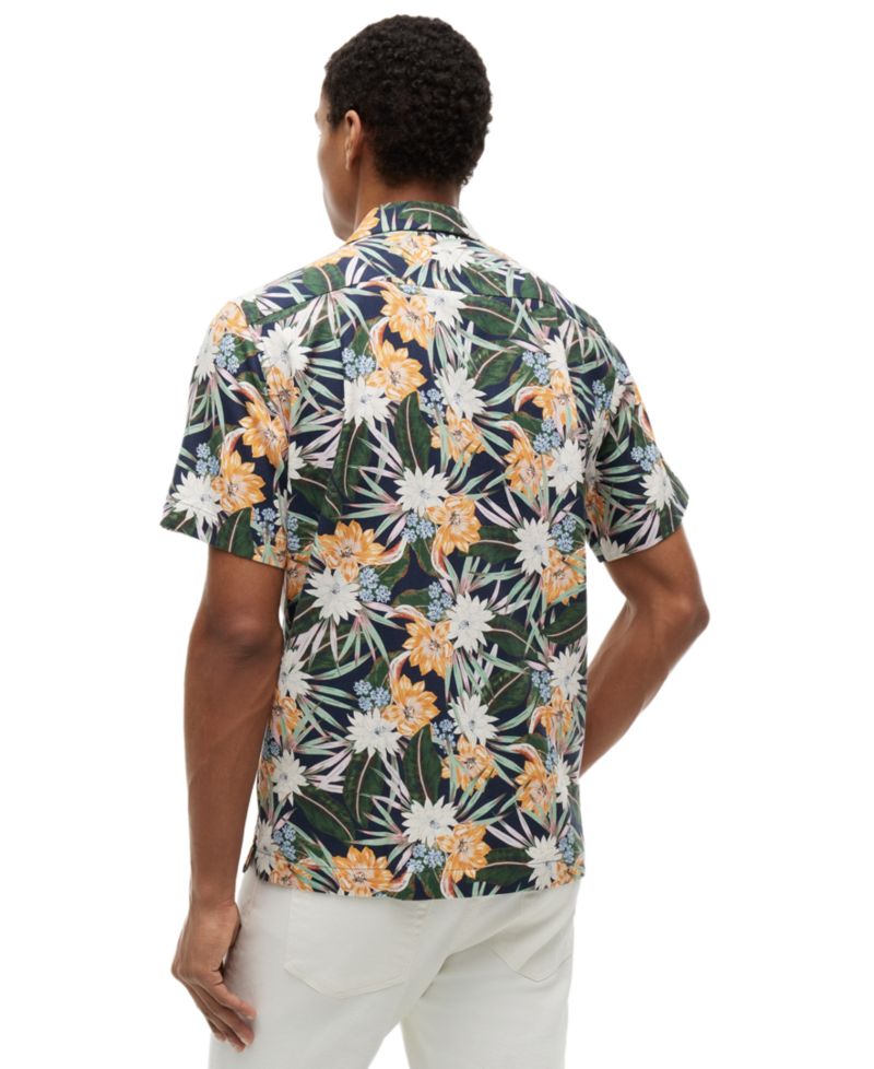 Men's Camp Collar Floral Short-Sleeve Shirt