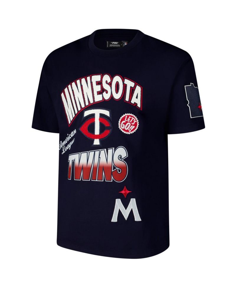 Men's Navy Minnesota Twins Turn It Up Dropped Shoulder T-Shirt