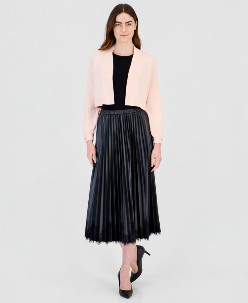 Women's Button Cuff Front Cropped Shrug
