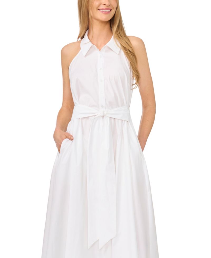 Women's Collared Neck Midi Dress