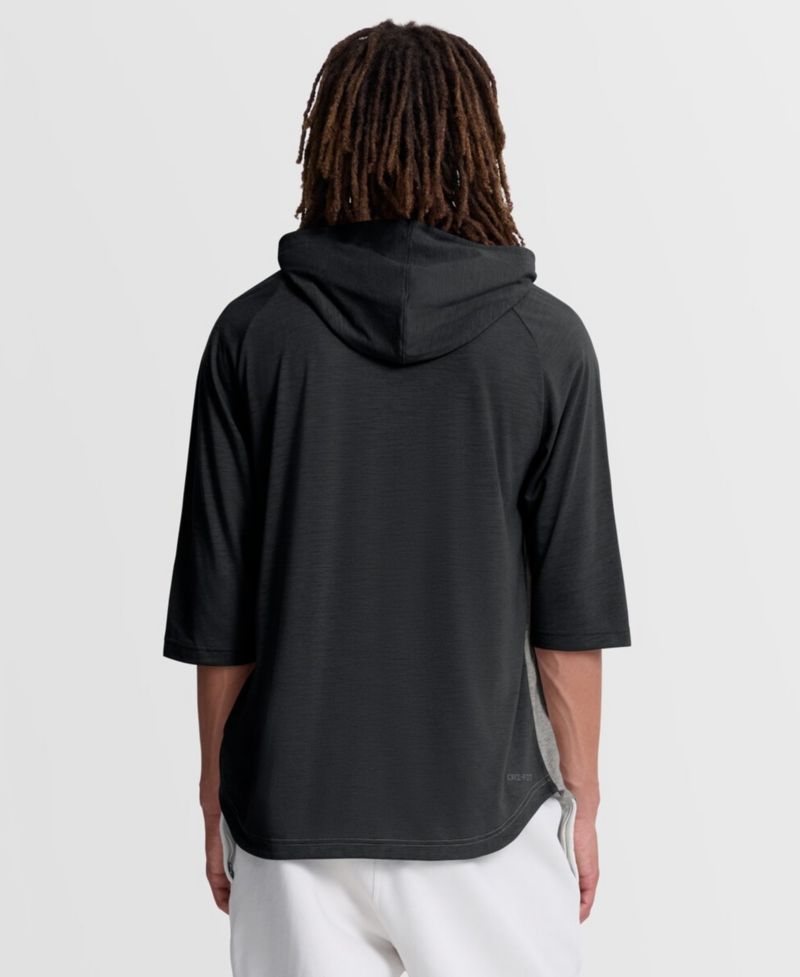 Men's Gray Los Angeles Dodgers Authentic Collection Flux Dri-FIT Raglan 3/4-Sleeve Hooded T-Shirt