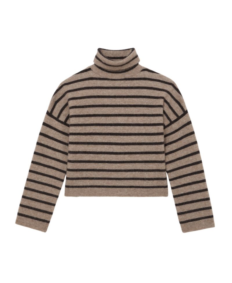 Women's Wynn Stripe Roll-Neck with Wool Sweater