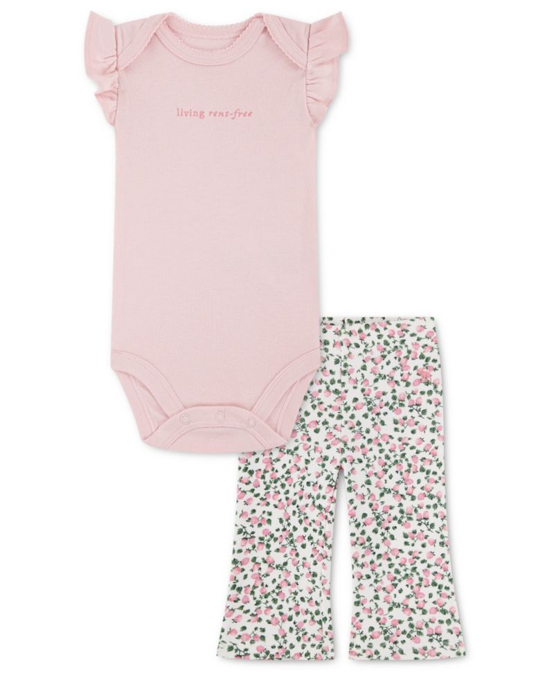 Baby Girls' Bodysuit and Flare Leggings, 2-Piece Set
