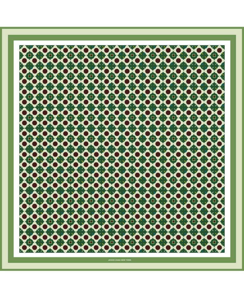 Double Sided Wool Silk Scarf Of Polka Dot Bloom
