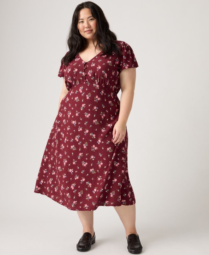 Plus Size Lilith Short-Sleeve Midi Dress