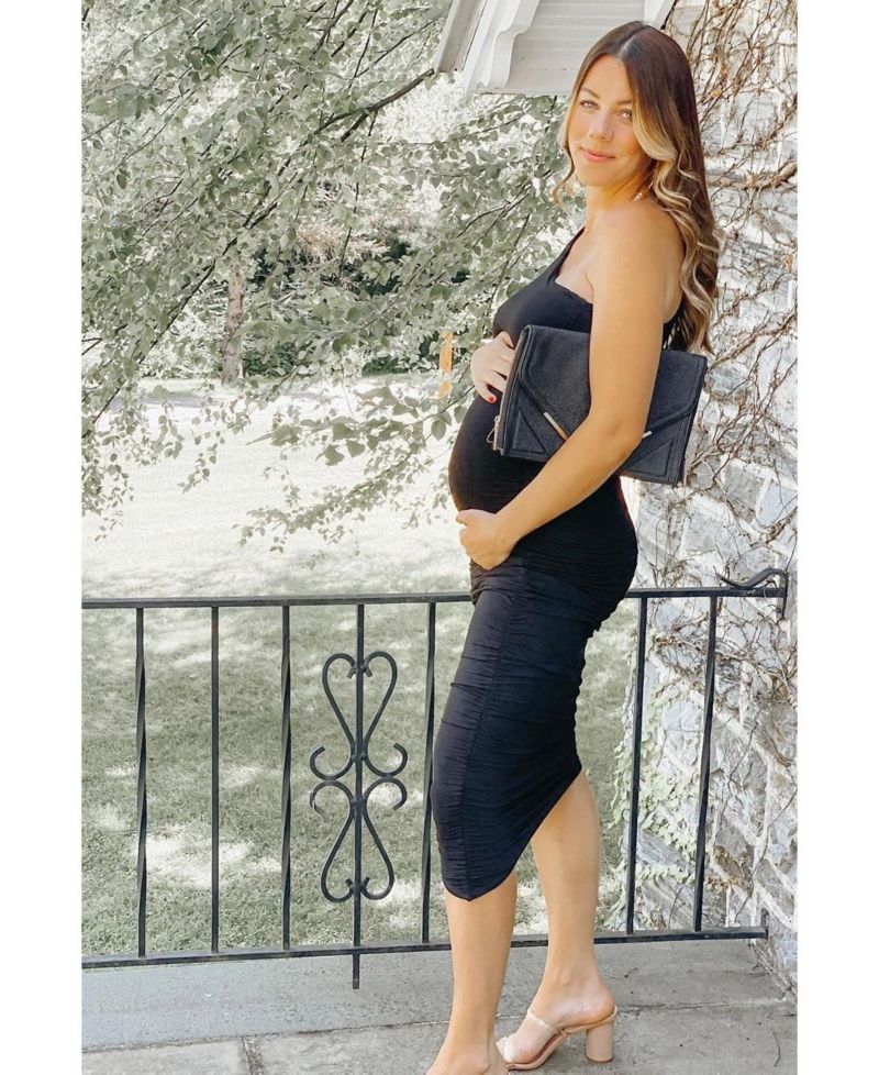 Women's Black Ruched One Shoulder Dress