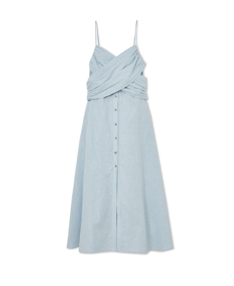 Women's Karlie Linen-Cotton Blend Sweetheart A-Line Midi Dress
