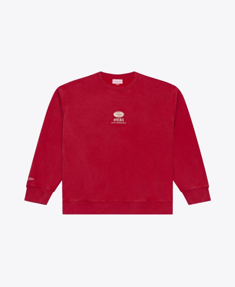 Men's Scarlet San Francisco 49ers Core Essentials Micro Logo Fleece Sweatshirt