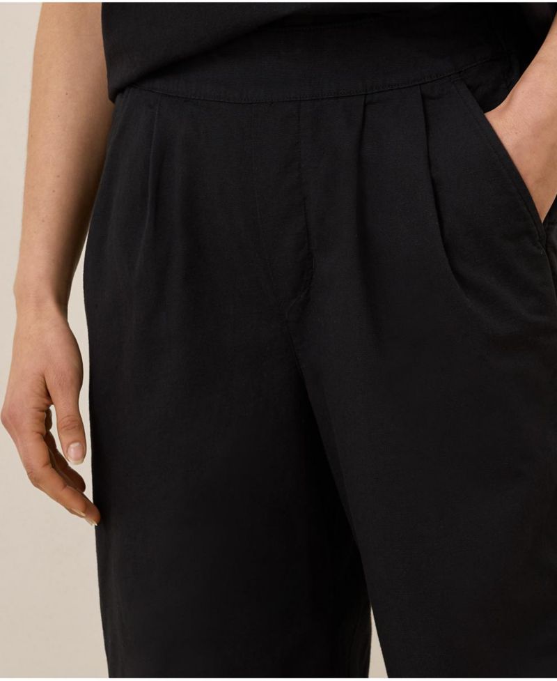 Women's Organic Cotton Canopy Linen Blend Pleated Trouser