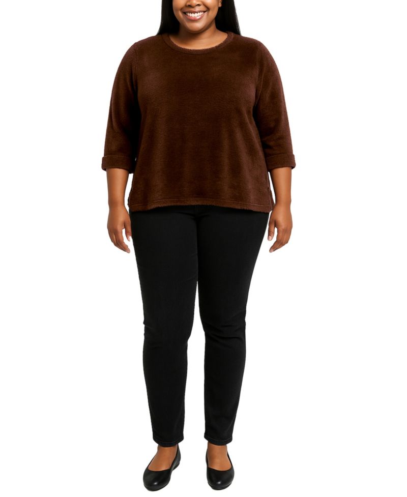 Plus Size Cozy Rib Crew Neck Top