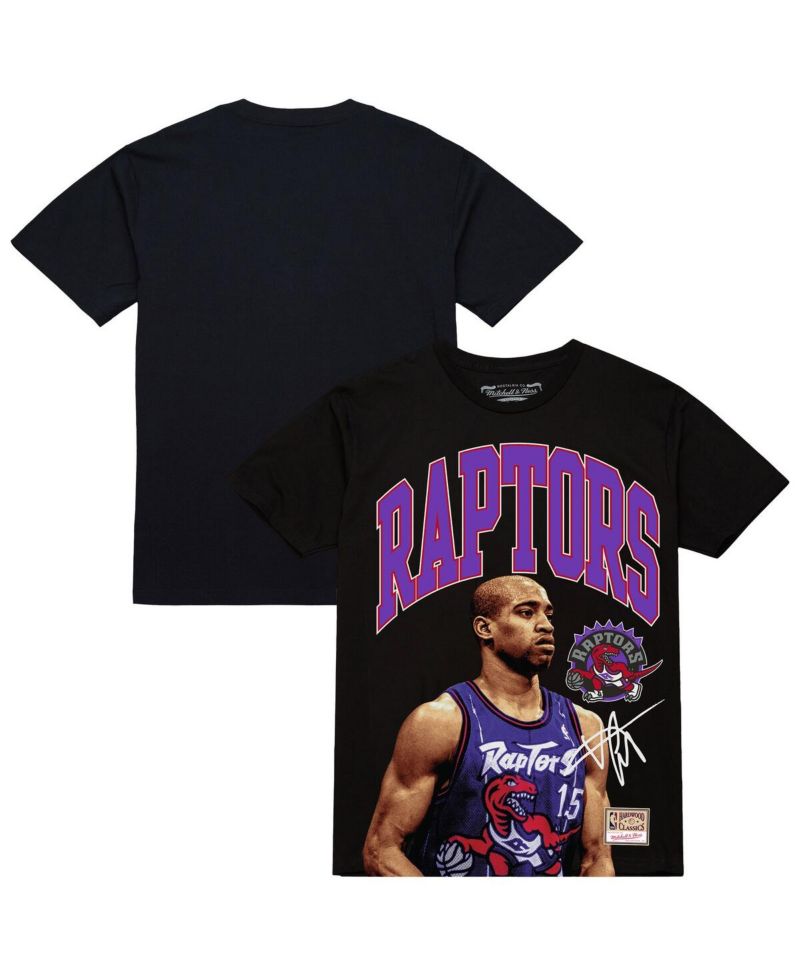 Men's Vince Carter Black Toronto Raptors Hardwood Classics Player Arch T-Shirt