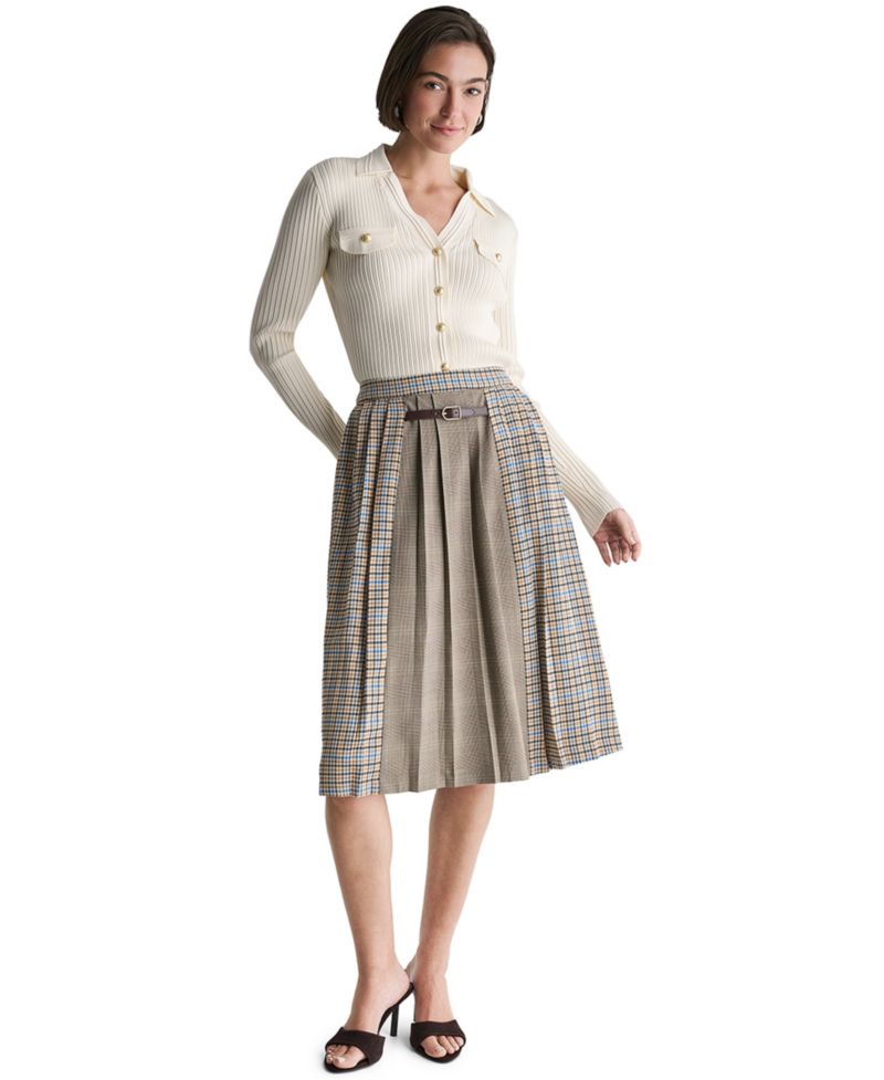 Women's Pleated A-Line Long Midi Skirt