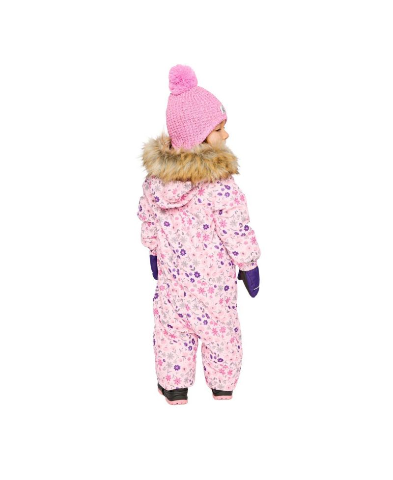 Baby Girl ( 6M to 24 M ) One Piece Snowsuit Adapted for Car Seats Mini Flower Print