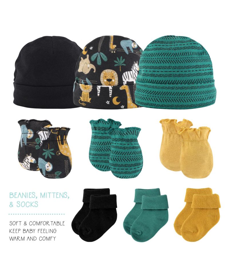 Baby Boys Layette Gift Set Boys, King of the Jungle, 16 Essential Pieces