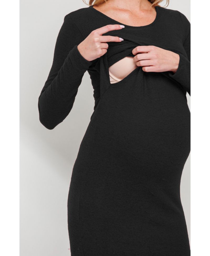 Women's Long Sleeve Bodycon Nursing Dress