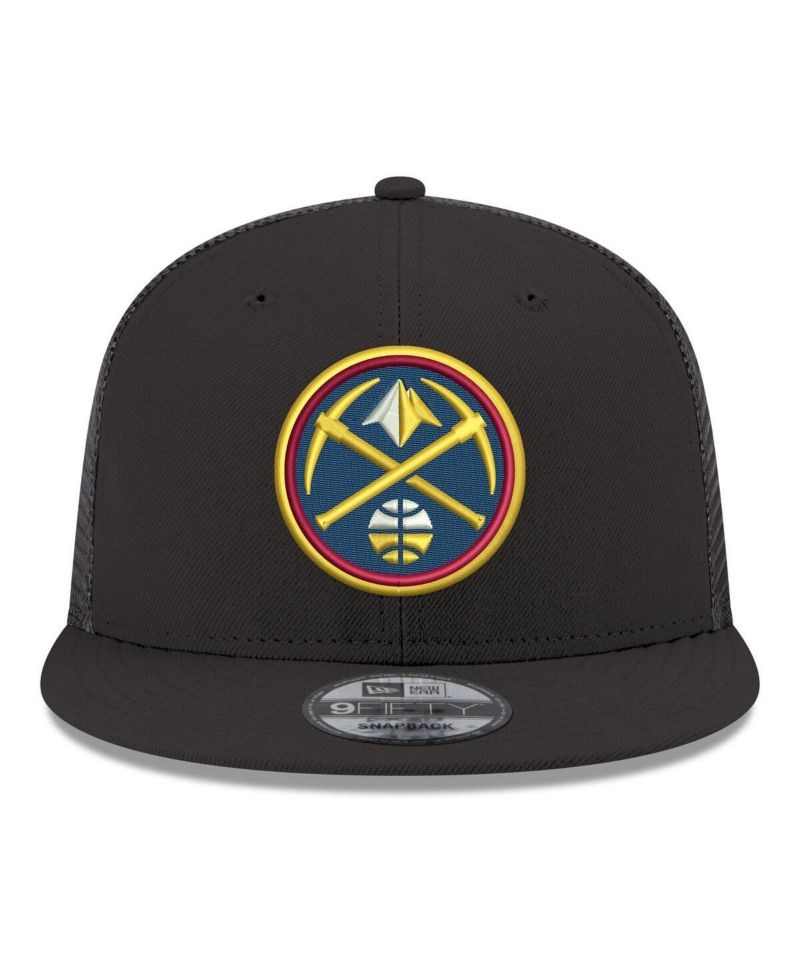 Men's Black Denver Nuggets Core Logo Meshback 9FIFTY Snapback Hat