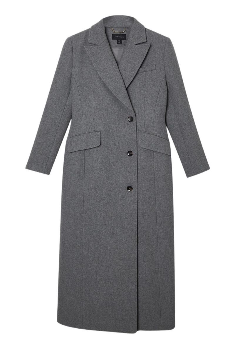 Women's Wool Blend Tailored Fitted Maxi Coat