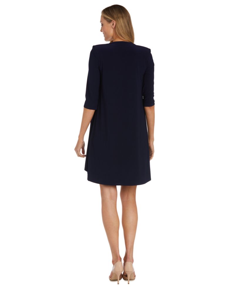 Women's Crew Neck Dress & Jacket, 2-Piece Set