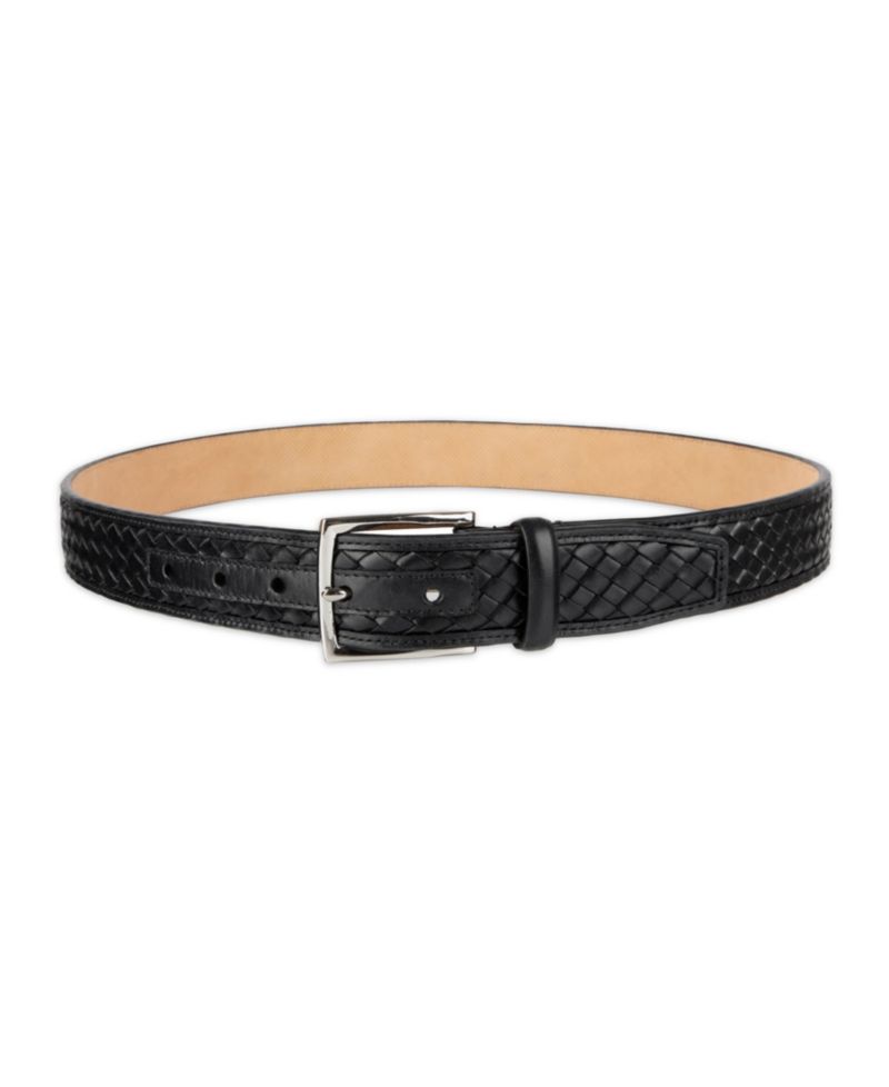 35MM Men's Woven Inlay Leather Dress Belt